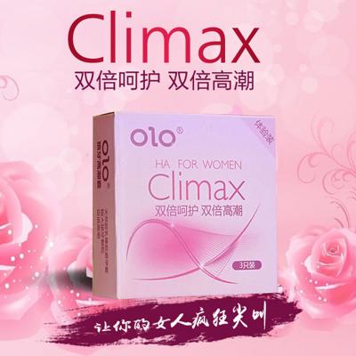 501345【避孕润滑】Climax狼牙高潮套3只装粉盒 OLO(新品) (3只装)